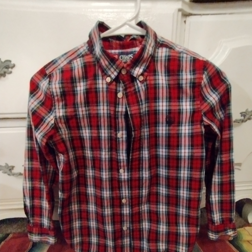 Chaps plaid button up shirt